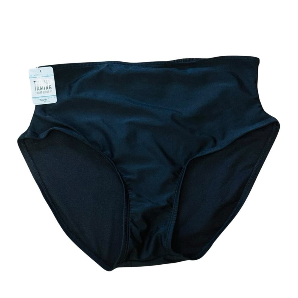 NWT Assets by Spank Swim Bikini Bottom Brief Jet Black Size XL